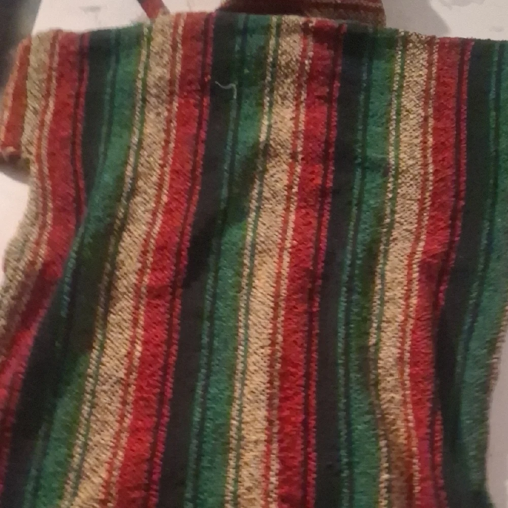 Vibrant Multicolor Striped Baja Hoodie Poncho | Surf Hippie Boho